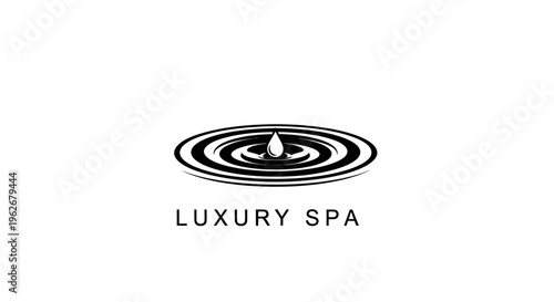 Luxury Spa Logo with Water Drop and Ripples