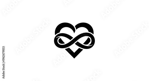 Infinity Heart Symbol, Love Forever, Eternal Connection, Vector Icon