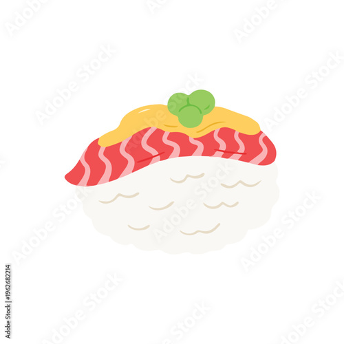 Salmon Nigiri Sushi with Wasabi and Ginger Graphic