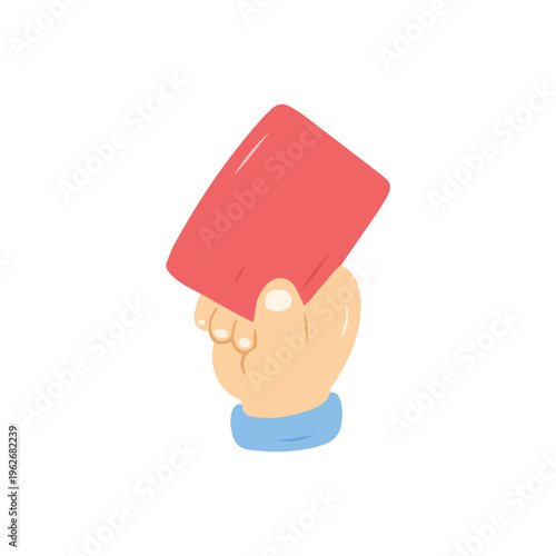Hand Holding Red Card Illustration
