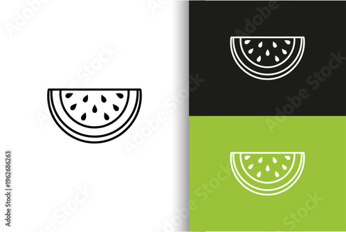 Watermelon slice logo design elements.