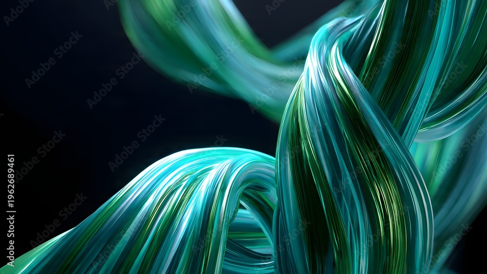 Naklejka premium Abstract blue background with colorful flowing lines and smooth light waves creating a dynamic artistic pattern