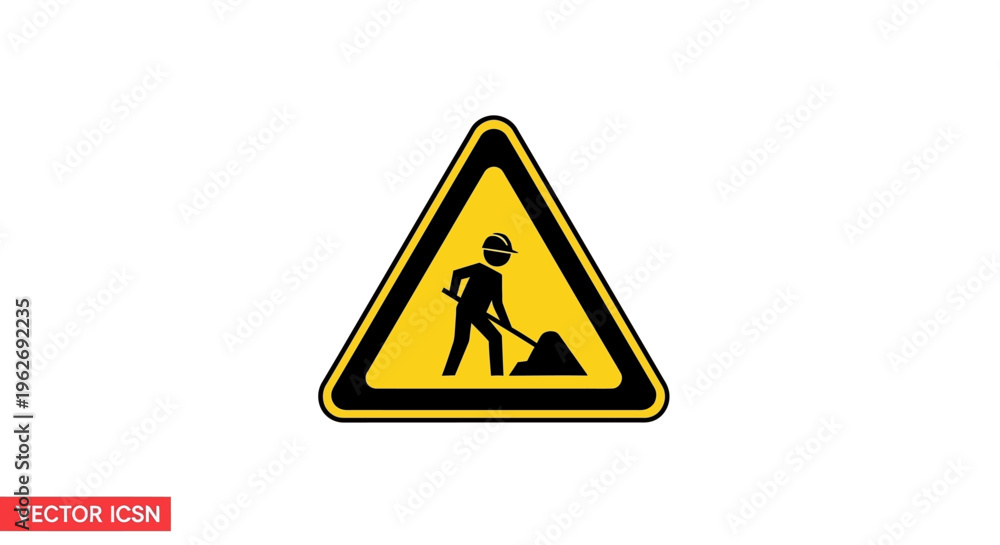 Obraz premium Road Work Ahead Warning Sign Symbol.