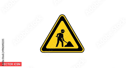Road Work Ahead Warning Sign Symbol.