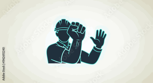 Silhouette of a boxer in action.