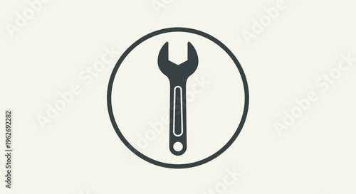 Wrench Tool Icon Symbol Design.