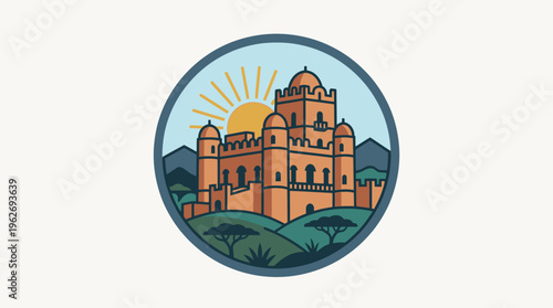 Iconic Ethiopian Castle at Sunrise