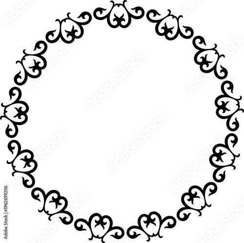 Ornate Black Decorative Circle Frame