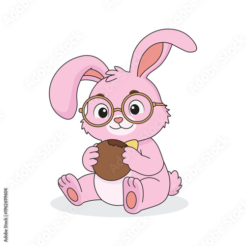 Bunny eating a chocolate