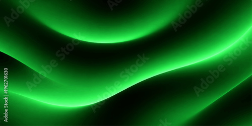 Abstract green flowing background with light and smooth curves
