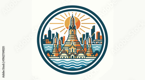 Wat Arun Ratchawararam Ratchawaramahawihan Landmark Emblem