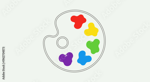 Colorful Paint Palette with Primary and Secondary Colors