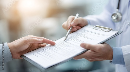 Doctor Reviews Patient Medical Report with Discussing Health Plan.