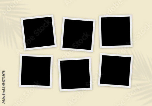 Minimalist Blank Photo Frames Border on Aesthetic Background