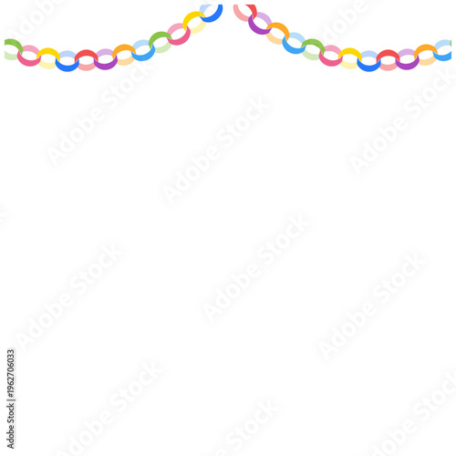 コンパクトな輪つなぎガーランド付き正方形フレーム ベクター