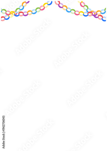 二重の輪つなぎガーランド縦長フレーム 豪華装飾ベクター