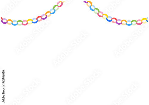 二重の輪つなぎガーランド横長フレーム 豪華装飾ベクター