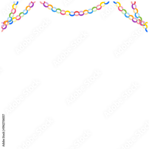 華やかな多連ガーランドの正方形輪つなぎフレーム ベクター