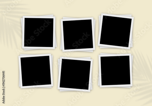 Six Square Empty Frame Border with Aesthetic Backdrop