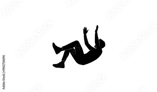 Falling Human Silhouette Vector Illustration Concept of Accident and Motion