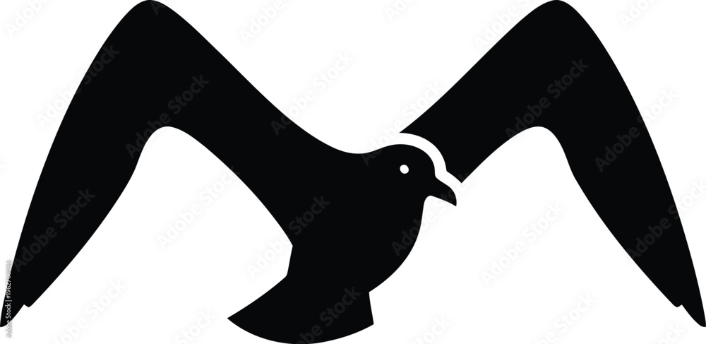 Fototapeta premium Minimalist Seagull Silhouette Logo Icon Design Symbol Of Freedom Flying Bird Graphic Element