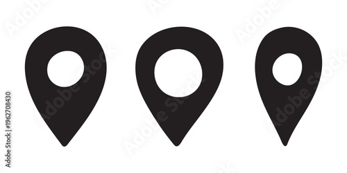 Set of hand drawn map pin Map marker pointer sign GPS and mapping tools Location pin symbol Pinpoint clipart in doodle style Single element for web, design