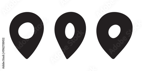 Set of hand drawn map pin Map marker pointer sign GPS and mapping tools Location pin symbol Pinpoint clipart in doodle style Single element for web, design