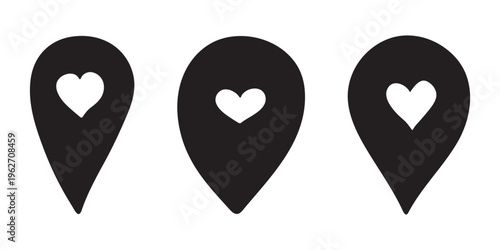 Set of hand drawn map pin Map marker pointer sign GPS and mapping tools Location pin symbol Pinpoint clipart in doodle style Single element for web, design