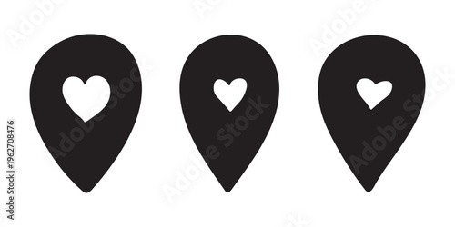 Set of hand drawn map pin Map marker pointer sign GPS and mapping tools Location pin symbol Pinpoint clipart in doodle style Single element for web, design