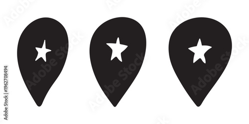 Set of hand drawn map pin Map marker pointer sign GPS and mapping tools Location pin symbol Pinpoint clipart in doodle style Single element for web, design