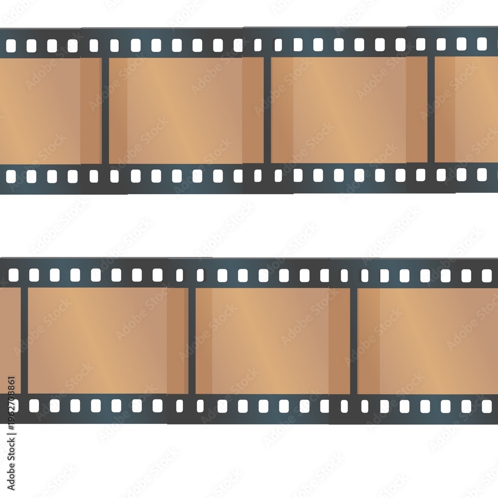 Obraz premium film strip, film tape, film reel, celluloid, photography, moving image, sprocket hole, film frame, analog media, vintage,vector film strip