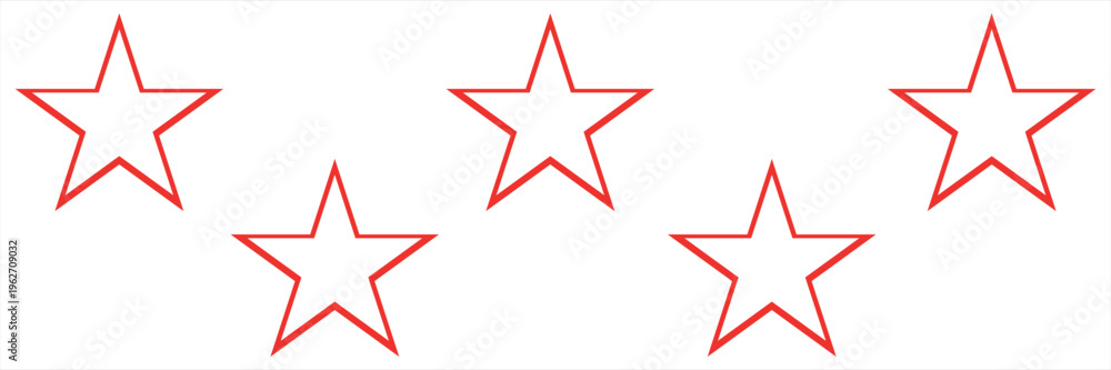 Fototapeta premium five star customer product review icon. red 5 star rating feedback for website, app, ui design.