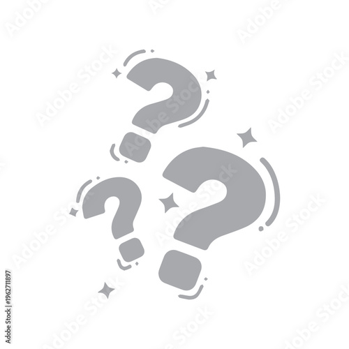 Question marks with sparkles