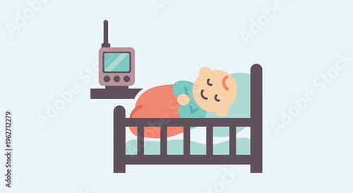 Baby Sleeping in a Bed.