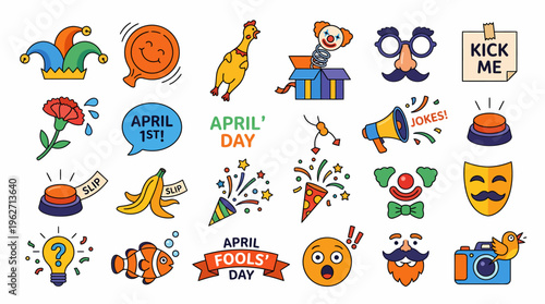 April Fools Day Icons: Pranks, Jokes, and Fun Symbols
