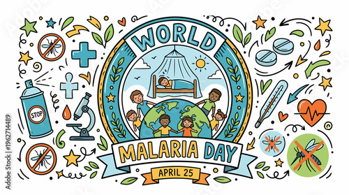 World Malaria Day April 25, Fight Mosquitoes, Health Awareness