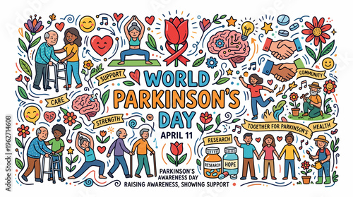 World Parkinson's Day Awareness Illustration