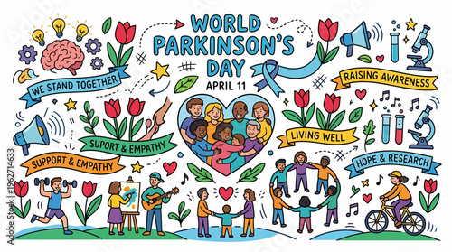 World Parkinson's Day Awareness Illustration