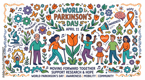 World Parkinson's Day Awareness Illustration
