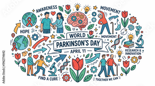 World Parkinson's Day Awareness Illustration