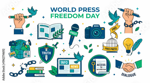 World Press Freedom Day concept, freedom of speech, journalism