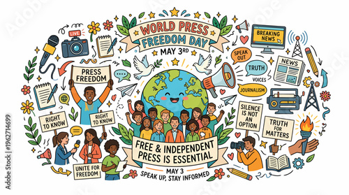 World Press Freedom Day Doodle Art