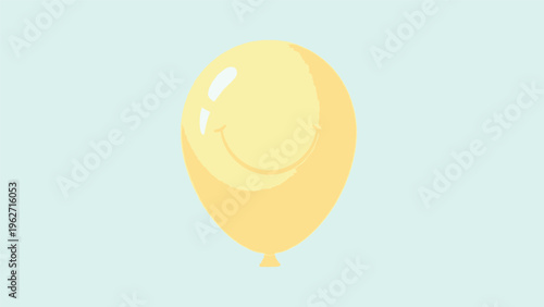 Yellow Balloon Inflated Party Decoration Object.