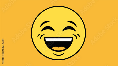 Yellow Smiling Face Emoji with Closed Eyes.