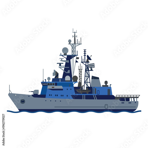 vector of sea warships type 7
