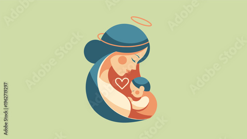 Mother Holding Baby in Caring Embrace.