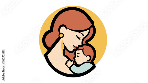 Mother Holding Baby Close and Kissing.