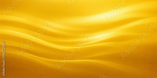 Smooth golden silk fabric background with yellow satin waves and soft liquid motion texture featuring a flowing material design for an elegant textile backdrop pattern