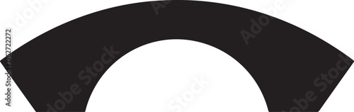 Simple black and white abstract shape design element isolated