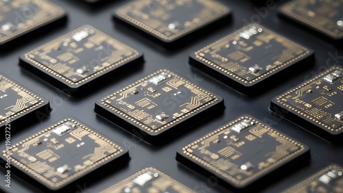 반도체 칩 여러개 클로즈업Close-up of several semiconductor chips